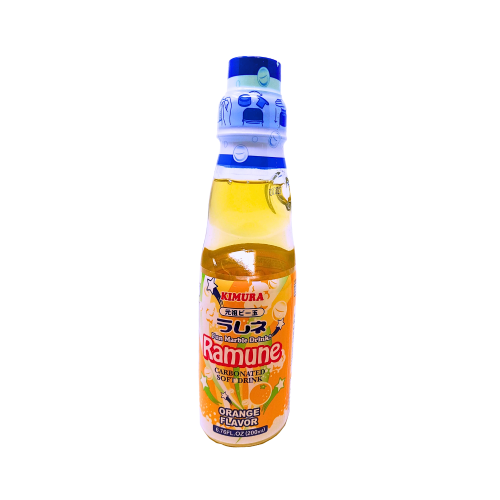 Kimura Ramune - Orange (Carbonated Soft Drink)-日本波子汽水-橙味-200ml-DRIKI107