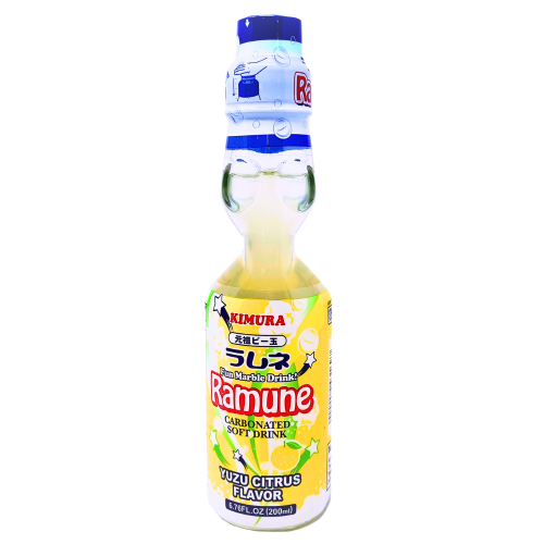 Kimura Ramune - Yuzu Citrus (Carbonated Soft Drink)-日本波子汽水-柚子味-200ml-DRIKI104