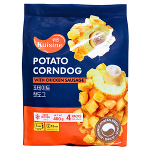 Kuisine Potato Corn Dog with Chicken Sausage 4pcs-Kuisine 韓式馬鈴薯脆脆玉米雞肉香腸熱狗 (4件)-100g_4-FMEATKU102