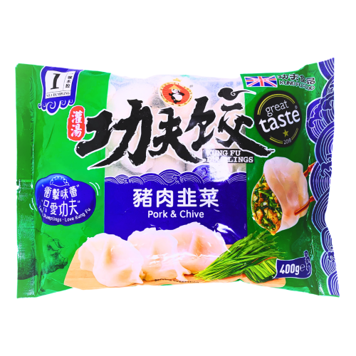 *Kung Fu Pork & Chives Dumpling* RTC-功夫北方豬肉韭菜水餃-410g-DUMKF103