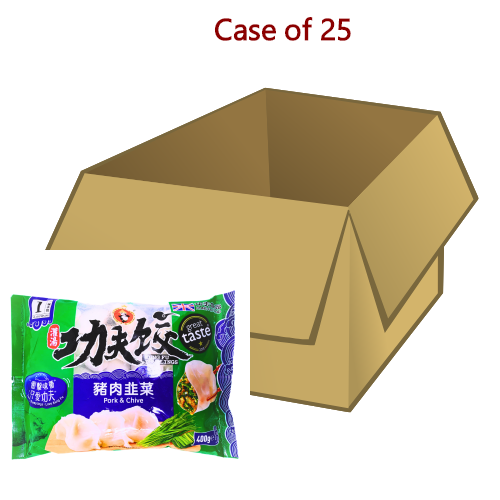 *Kung Fu Pork & Chives Dumpling* RTC-功夫北方豬肉韭菜水餃-410g-DUMKF103-25