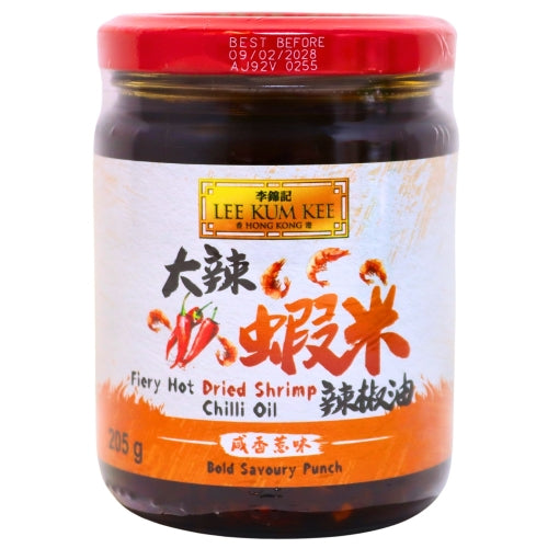 LKK Fiery Hot Chilli Oil (Shrimp)-李錦記大辣蝦米辣椒油-205g-CHILKK112