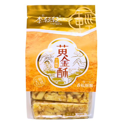 LQQ Golden Crisp Sachima Sesame Flavour-李輕輕黃金酥沙琪瑪芝麻味-336g-SNACDY101