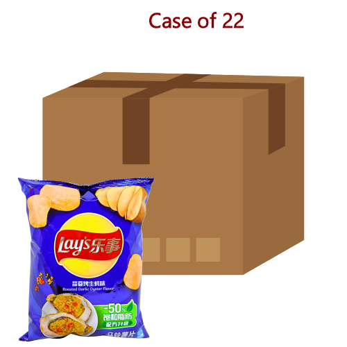Lay's Potato Crisps - Roasted Garlic Oyster Flavour-樂事薯片- 蒜蓉烤生蠔味-70g-SNACLA109-22