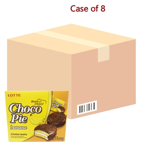 Load image into Gallery viewer, Lotte Choco Pie - Banana (12)-樂天巧克力派-香蕉味-12_28g-SNACLO116-8
