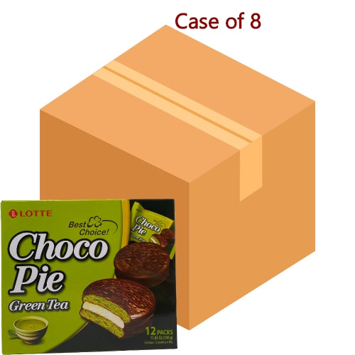 Load image into Gallery viewer, Lotte Choco Pie - Green Tea (12)-樂天巧克力派－綠茶味-12_28g-SNACLO112-8
