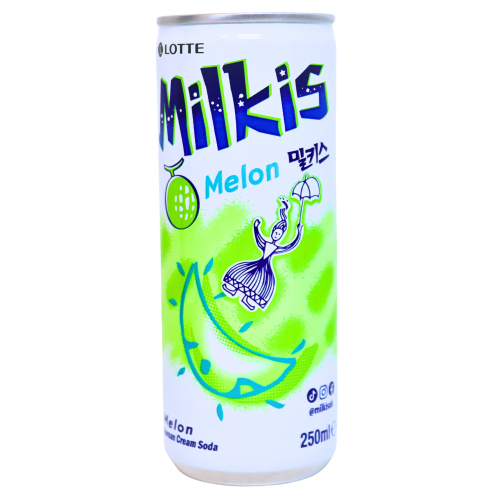 Lotte Milkis Cream Soda - Melon Flavour-樂天牛奶蘇打汽水-蜜瓜味-250ml-DRILO207