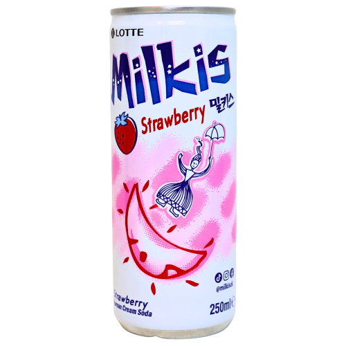 Lotte Milkis Cream Soda - Strawberry Flavour-樂天牛奶蘇打汽水-草莓味-250ml-DRILO208