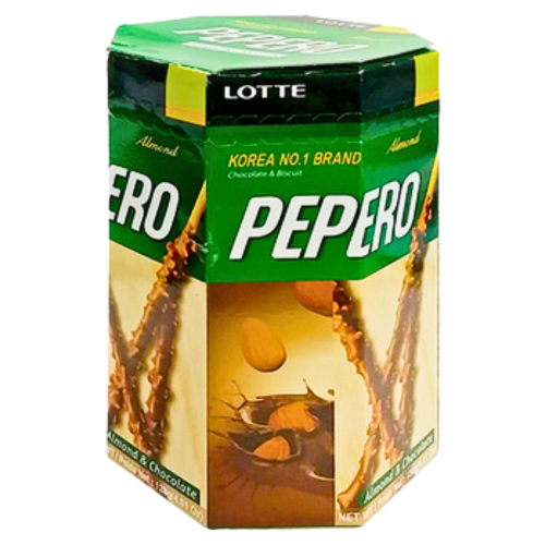 Lotte Pepero Stick Biscuit with Almond & Chocolate Value Pack-樂天杏仁朱古力棒-128g-BISLO152
