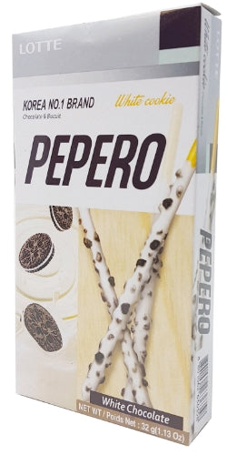 Lotte Pepero Stick Biscuit with White Cookie-樂天白朱古力曲奇棒-37g-BISLO114