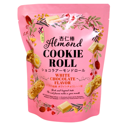Love & Love Almond Cookie Roll with White Chocolate-花之戀語杏仁棒 - 白巧克力-80g-SNACLL202