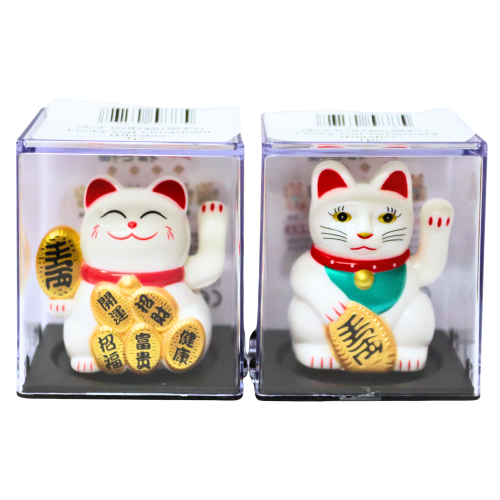 Lucky Cat Ornament (Plastic)-搖手招財貓(塑料)-1pc-DEC509