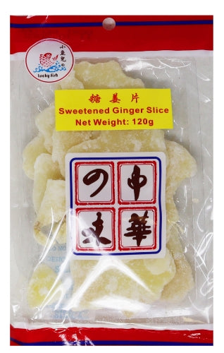 Lucky Fish Sweetened Ginger Slice-小魚兒糖薑片-120g-CANLF103