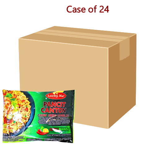 Lucky Me Pancit Canton Noodles - Chili Mansi-菲律賓廣式酸辣味炒麵-60g-INLM101-24