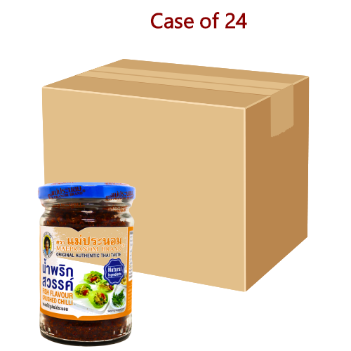 Maepranom Crushed Chilli - Fish Flavour-媽巴儂牌泰國香脆銀魚辣椒-134g-CHIMPN201-24