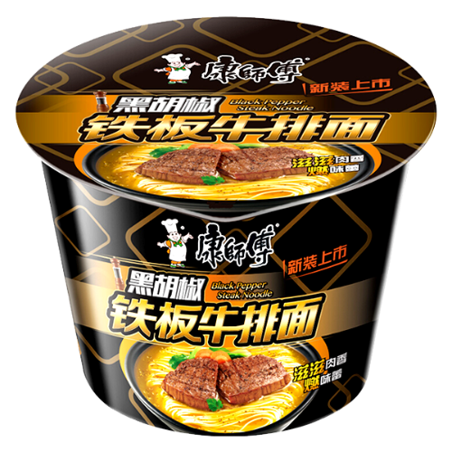 Load image into Gallery viewer, Master Kang Bowl Noodle - Black Pepper Beef-康師傅黑椒牛排碗面-108g-INMK312
