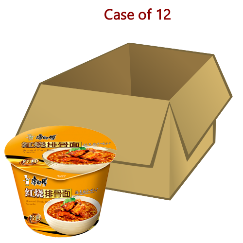 将图像加载到图库查看器中， Master Kang Bowl Noodle - Braised Pork Ribs-康師傅紅燒排骨碗面-108g-INMK310-12
