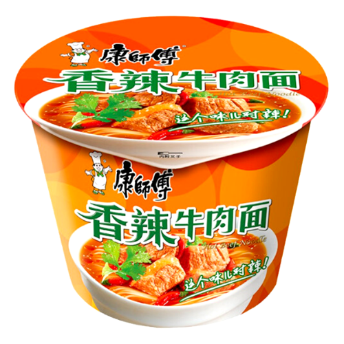 Master Kang Bowl Noodle - Hot Beef-康師傅香辣牛肉碗面-108g-INMK302