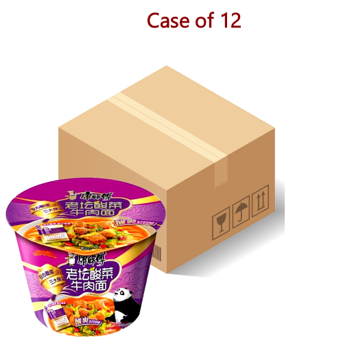 將圖片載入到圖庫檢視器中， Master Kang Bowl Noodle - Hot &amp; Sour Beef-康師傅老壇酸菜牛肉碗面-119g-INMK307-12
