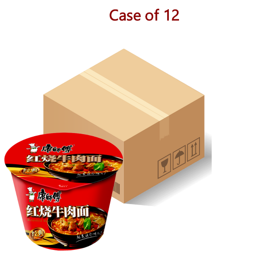 將圖片載入到圖庫檢視器中， Master Kang Bowl Noodle - Roast Beef-康師傅紅燒牛肉碗面-110g-INMK303-12
