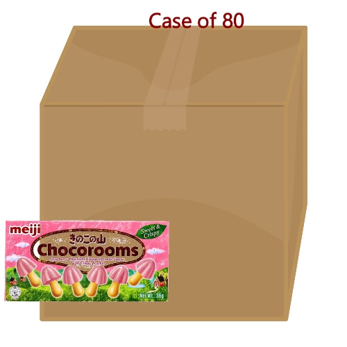 โหลดรูปภาพเข้าสู่ตัวดูแกลเลอรี, Meiji Chocorooms - Strawberry-明治蘑菇造型草莓巧克力餅-36g-CHOMJ208-80
