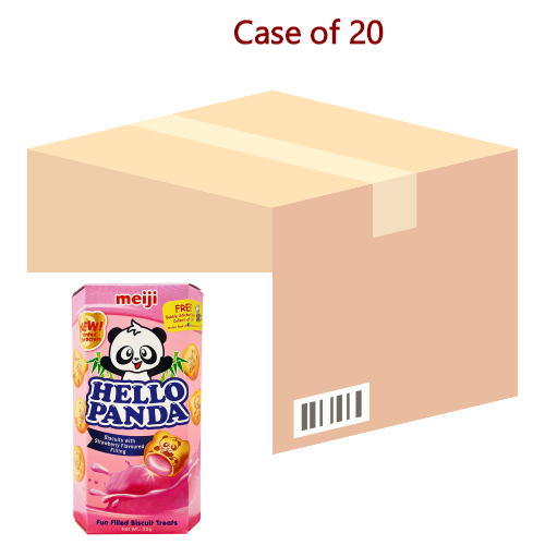 갤러리 뷰어에 이미지 로드, Meiji Hello Panda Biscuits - Strawberry-明治熊貓草莓味夾心餅乾-50g-BISMJ116-20
