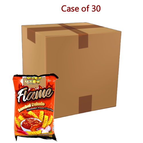 Load image into Gallery viewer, Miaow Miaow Prawn Crackers - Sambal Balado-妙妙鮮蝦棒-桑巴巴拉多味-50g-SNACMM213-30
