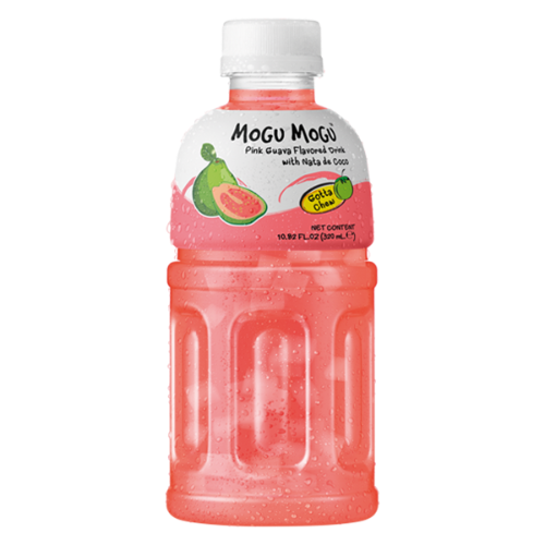 Mogu Mogu Pink Guava Drink with Nata De Coco-椰果番石榴味飲料-320ml-DRIMM106