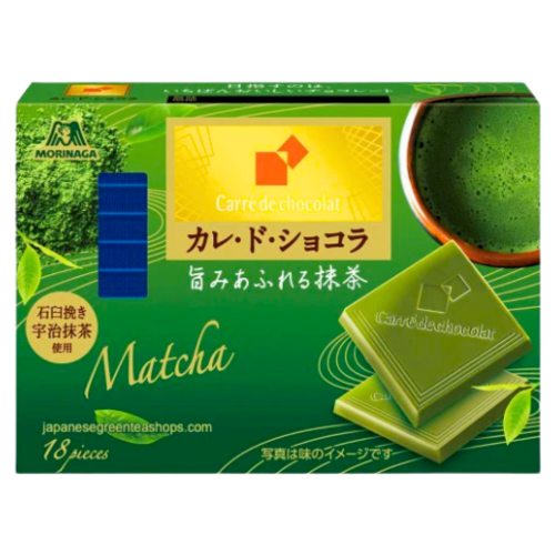 Morinaga Carre De Chocolate Matcha Flavour 18pcs-森永製菓抹茶巧克力-87g-SNACMO201