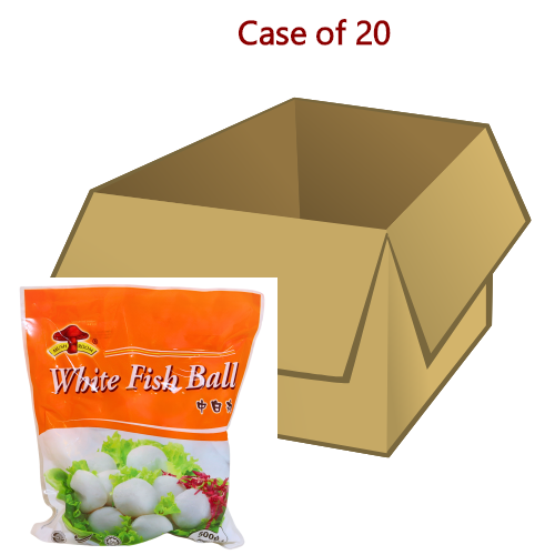 Mushroom (Medium) White Fish Balls-蘑菇牌(中)白魚丸-500g-FBALLMSH208-20