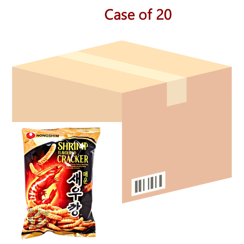 Load image into Gallery viewer, Nong Shim Hot &amp; Spicy Shrimp Flavoured Crackers-農心辣蝦條-75g-SNACNS103-20
