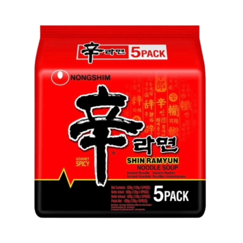 Nong Shim Noodle - Shin Ramyun (Multi Pack)-農心辛辣麵-5_120g-INNS101A