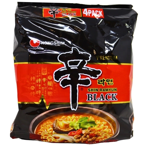 将图像加载到图库查看器中， Nong Shim Premium Shin Black Ramyun (Multi Pack)-農心辛辣麵(黑色包裝)-4_130g-INNS111A
