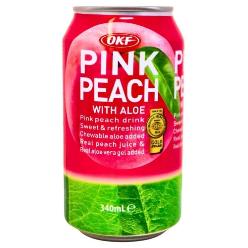 OKF Pink Peach with Aloe-蘆薈王粉桃飲料含蘆薈粒-340ml-DRIOKF255