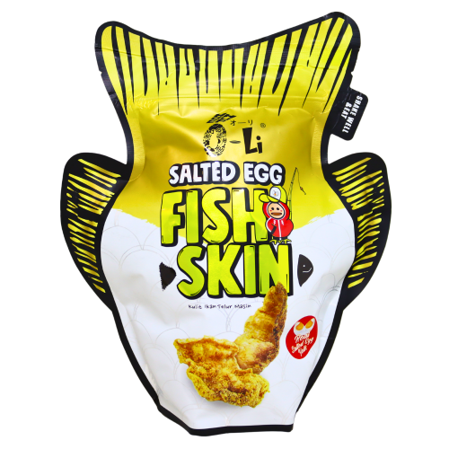 O-LI Salted Egg Fish Skin-O-LI 咸蛋黄香脆鱼皮-80g-SNACOLI101