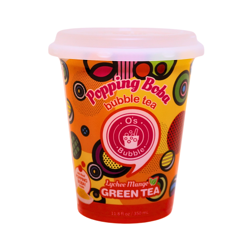 O's Bubble Lychee Mango Green Tea Boba-歐司啵啵荔枝芒果波霸綠茶-350ml-DRIOB201