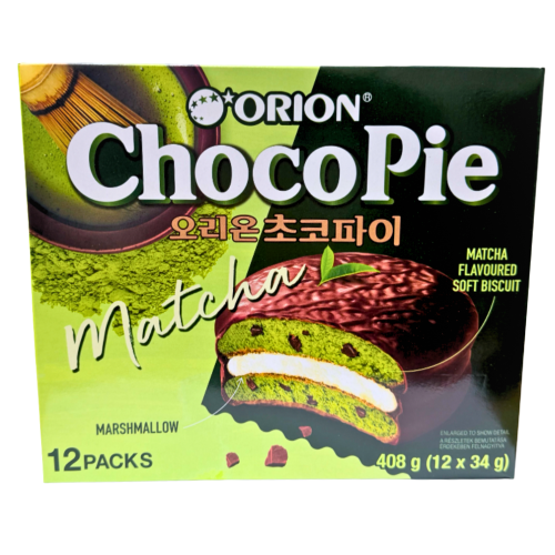 Orion Choco Pie - Green Tea-好麗友抹茶味巧克力派-12_39g-SNACOR108