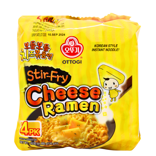 Ottogi Stir-Fry Cheese Ramen - Multi Pack-韓國不倒翁芝士撈面-4_120g-INOT112