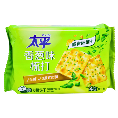 Pacific Saltine Crackers - Scallion Flavour-太平梳打餅乾 (香蔥味)-100g-BISPF102