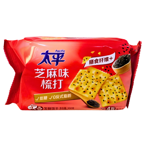 Pacific Saltine Crackers - Sesame Flavour-太平梳打餅乾 (芝麻味)-100g-BISPF104