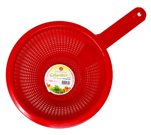 Plastic Colander Round 20cm with Handle (811)-6.5吋有柄圓筲箕-1pcs-KITUT218