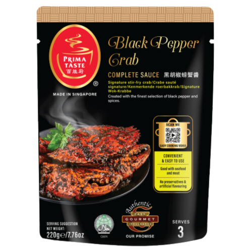 Prima Black Pepper Crab Complete Sauce-百勝厨新加坡黑胡椒蟹醬料包-220g-SAUPT201