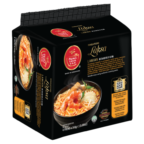 Prima Taste S'pore Laksa La Mian (Multipack)-百勝厨新加坡叻沙拉麵-4_144g-INPT103A