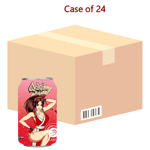Q Dol King of Fighters '97 Soda - Strawberry (Mai Shiranui)-Q抖拳皇系列草莓味氣泡水-不知火舞-330ml-DRIQD205-24