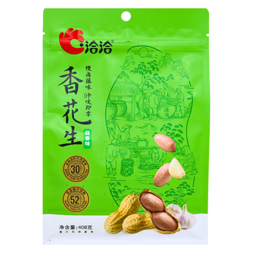 Qia Qia Peanut in Shell - Garlic-洽洽帶殼花生-蒜香-408g-PNUT335