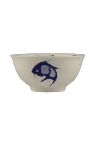Rice Bowl Carp Fish 4.5"-4.5吋藍色魚紋飯碗-1pcs-KITBO107