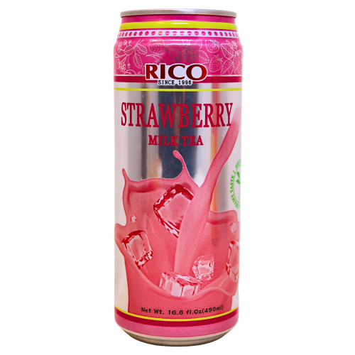 Rico Milk Tea Drink - Strawberry Flavour-紅牌草莓奶茶-490g-DRIRC151