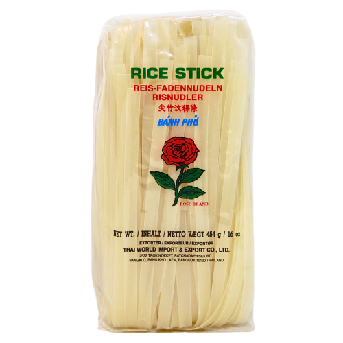Rose 10mm Rice Sticks 454g-玫瑰泰國河粉10mm-454g-NOO406