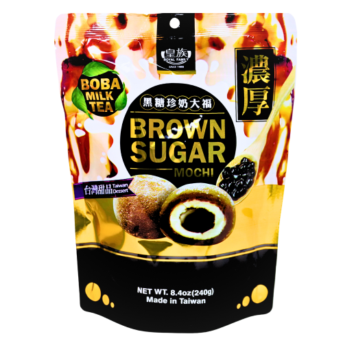 Royal Family Brown Sugar Boba Milk Tea Mochi-皇族黑糖珍奶大福-240g-SNACRF126