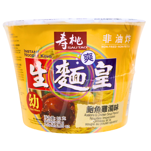 Sau Tao Bowl Noodle King - Abalone & Chicken-壽桃牌生麵王碗麵 - 鮑魚雞湯味-82g-INST401